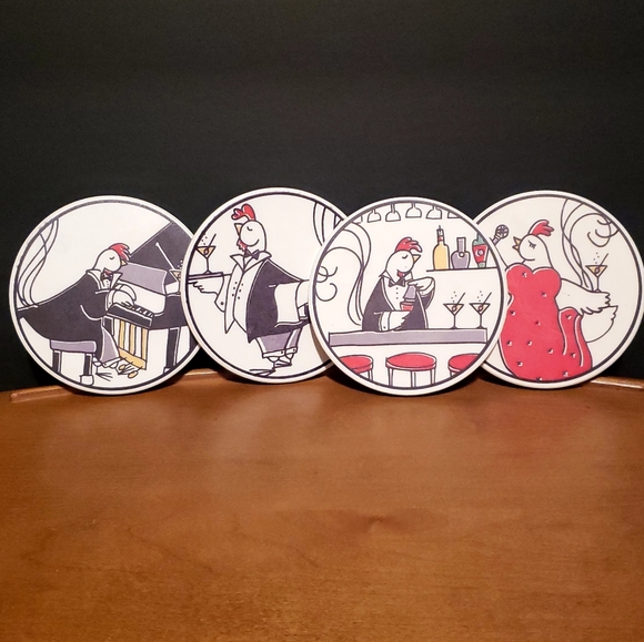 hens and roosters coasters - Picture 2 of 8